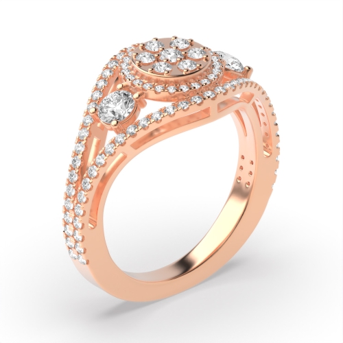 4 Prong Round Rose Gold Radiance Engagement Rings