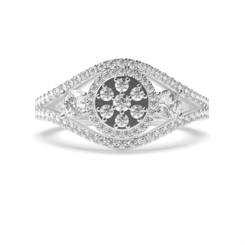4 Prong Round Radiance Side Stone Engagement Rings