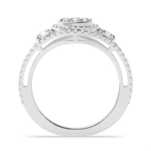 4 Prong Round Radiance Side Stone Engagement Rings