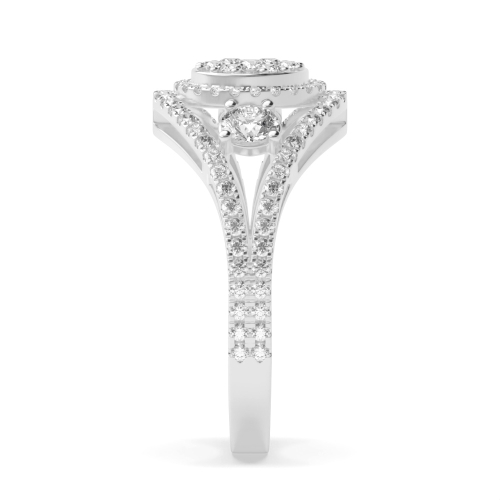4 Prong Round Radiance Side Stone Engagement Rings