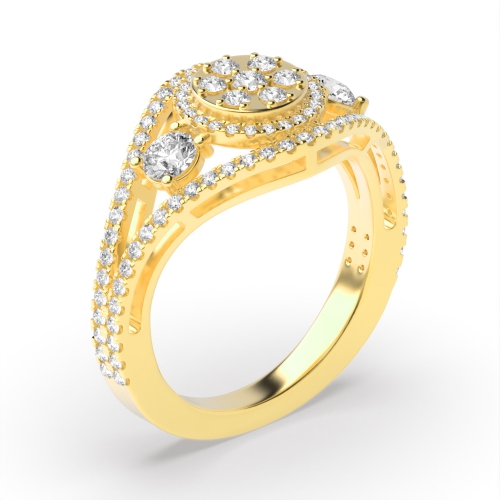 4 Prong Round Yellow Gold Radiance Engagement Rings