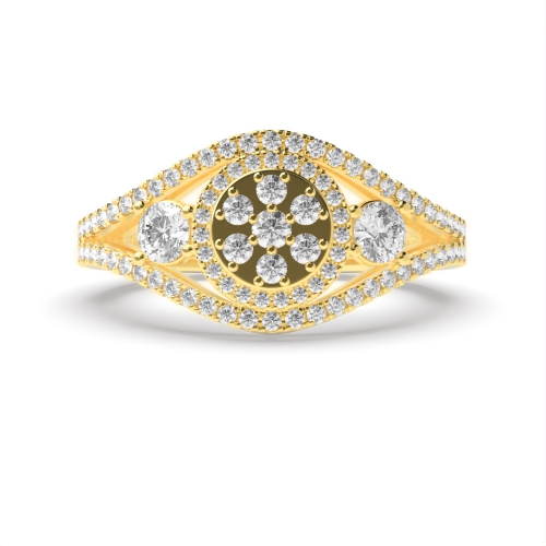 4 Prong Round Yellow Gold Radiance Engagement Rings