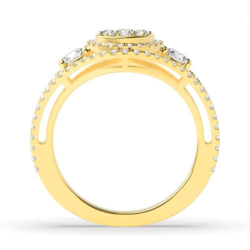 4 Prong Round Yellow Gold Radiance Engagement Rings