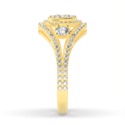 4 Prong Round Yellow Gold Radiance Engagement Rings