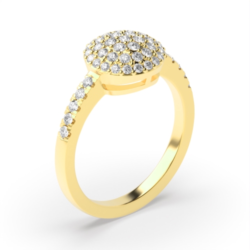 4 Prong Round Yellow Gold Echo Engagement Rings