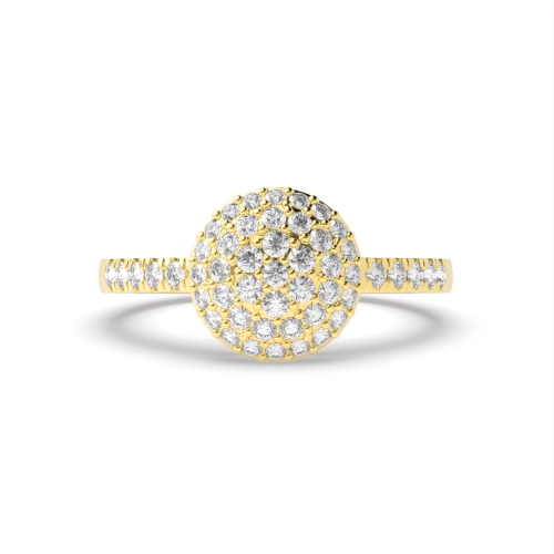 4 Prong Round Yellow Gold Echo Engagement Rings