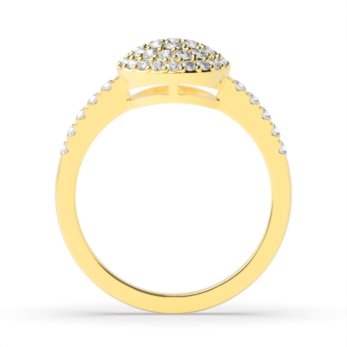 4 Prong Round Yellow Gold Echo Engagement Rings