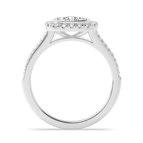 Pave Setting Round Clustered Moissanite Engagement Rings