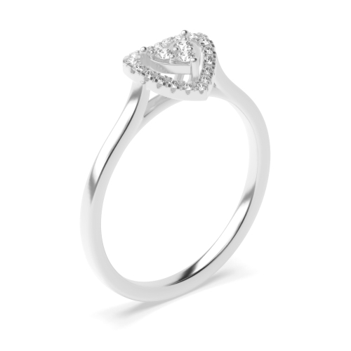 4 Prong Round Heartlight Halo Moissanite Engagement Rings
