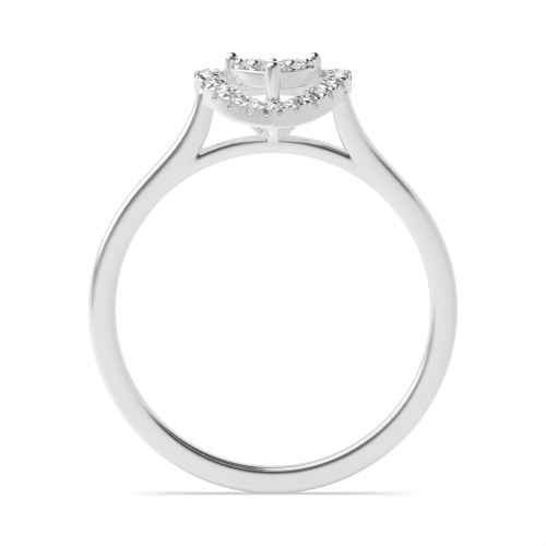 4 Prong Round Heartlight Halo Moissanite Engagement Rings