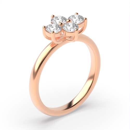 4 Prong Round Rose Gold Luminousluster Engagement Rings