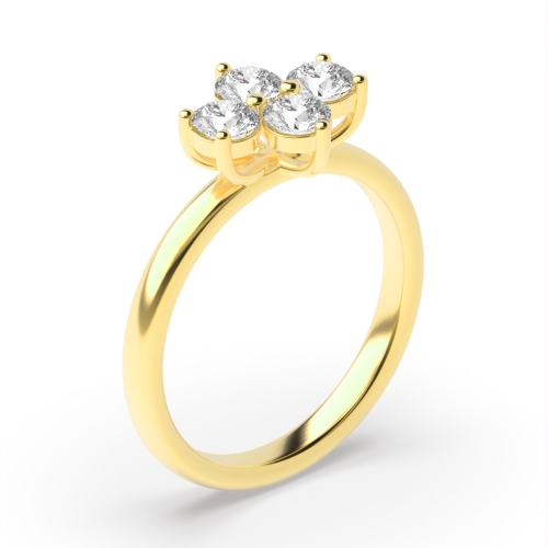 4 Prong Round Yellow Gold Luminousluster Engagement Rings