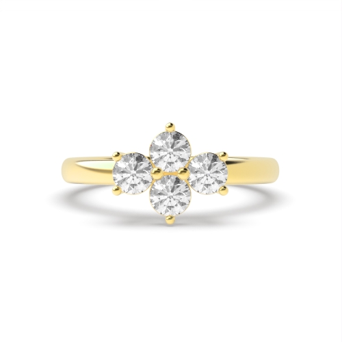 4 Prong Round Yellow Gold Luminousluster Engagement Rings