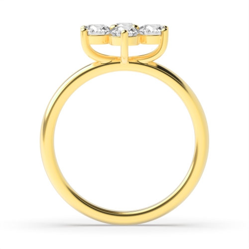 4 Prong Round Yellow Gold Luminousluster Engagement Rings