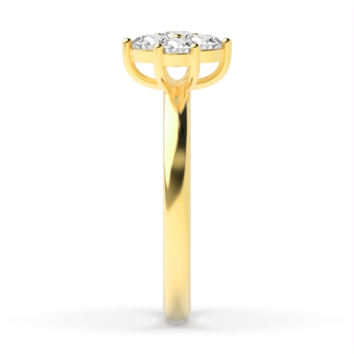 4 Prong Round Yellow Gold Luminousluster Engagement Rings