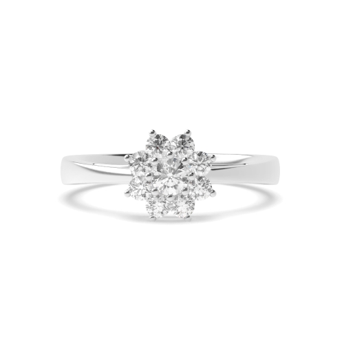 4 Prong Round Flower Moissanite Engagement Rings