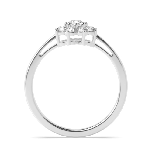 4 Prong Round Flower Moissanite Engagement Rings