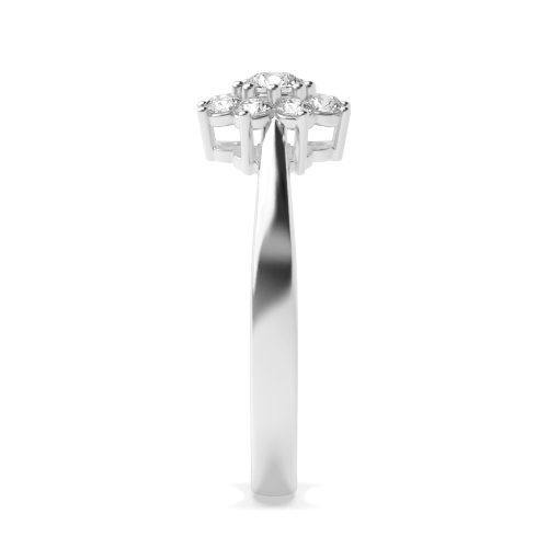 4 Prong Round Flower Moissanite Engagement Rings