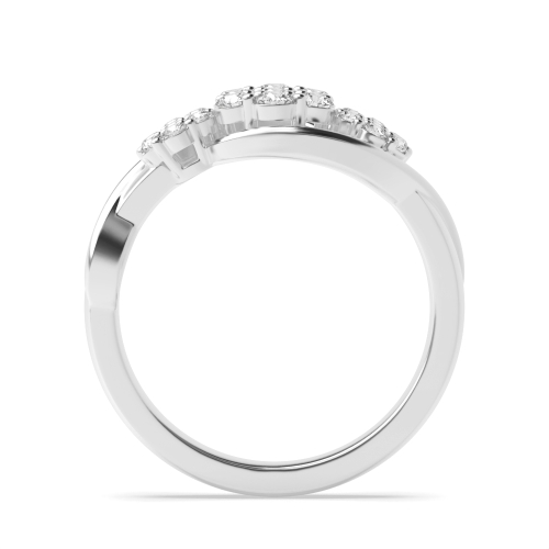 4 Prong Round Three Flower Moissanite Engagement Rings