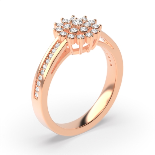 4 Prong Round Rose Gold Refined Engagement Rings