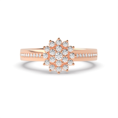4 Prong Round Rose Gold Refined Engagement Rings