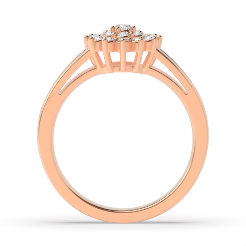 4 Prong Round Rose Gold Refined Engagement Rings