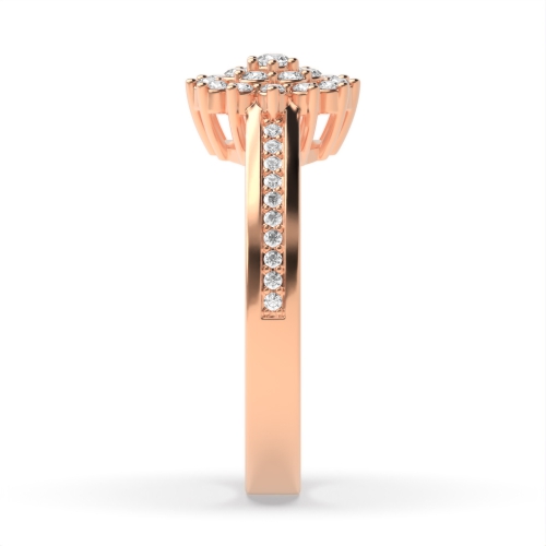 4 Prong Round Rose Gold Refined Engagement Rings