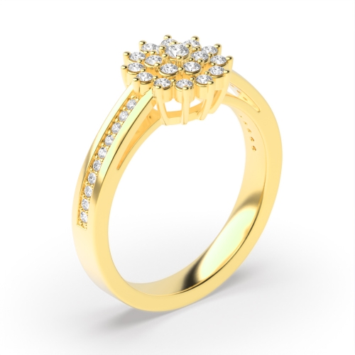 4 Prong Round Yellow Gold Refined Engagement Rings