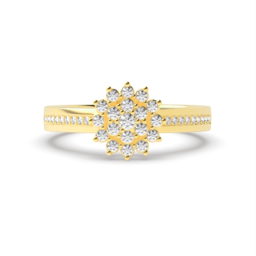 4 Prong Round Yellow Gold Refined Engagement Rings