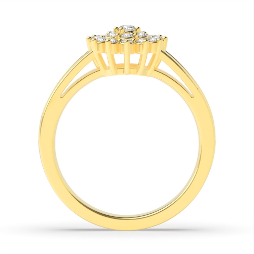 4 Prong Round Yellow Gold Refined Engagement Rings
