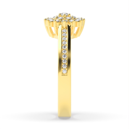 4 Prong Round Yellow Gold Refined Engagement Rings