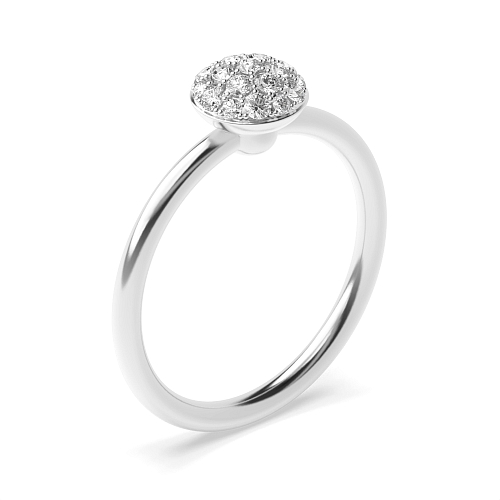 Pave Setting Round Flower Moissanite Black Cluster Diamond Rings