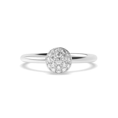 Pave Setting Round Flower Moissanite Black Cluster Diamond Rings
