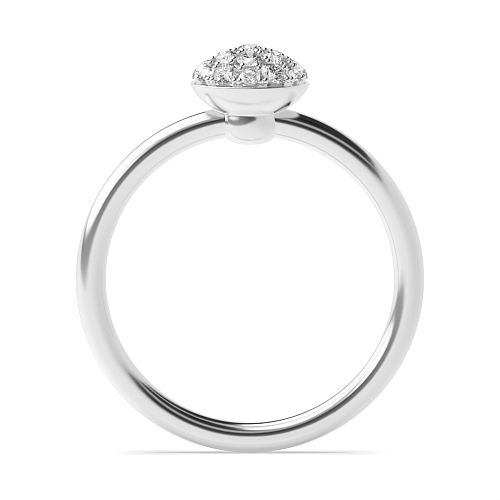 Pave Setting Round Flower Moissanite Black Cluster Diamond Rings