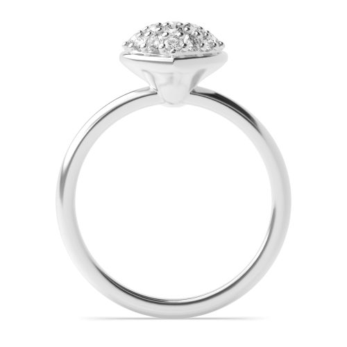 Pave Setting Round Heart Moissanite Engagement Rings