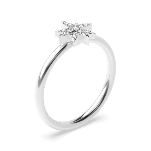 4 Prong Round Star Moissanite Engagement Rings