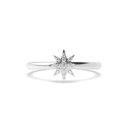 4 Prong Round Star Moissanite Engagement Rings