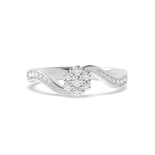 4 Prong Round Sophistication Side Stone Engagement Rings