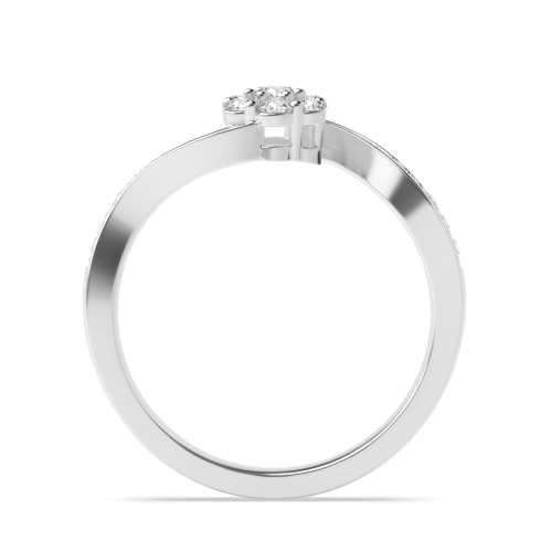 4 Prong Round Sophistication Side Stone Engagement Rings
