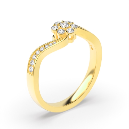 4 Prong Round Yellow Gold Sophistication Engagement Rings
