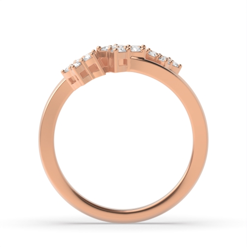 4 Prong Round Rose Gold Stellar Cluster Engagement Rings