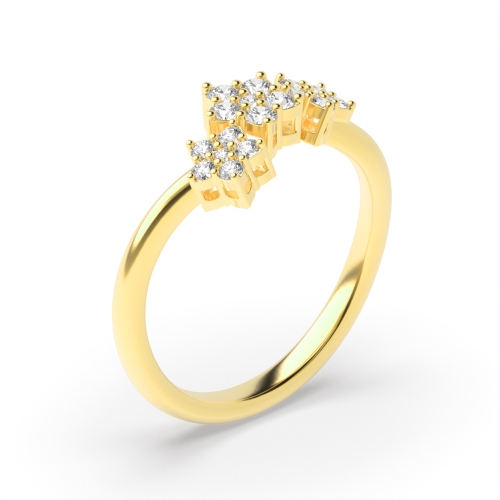 4 Prong Round Yellow Gold Gleam Engagement Rings
