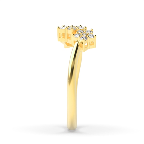 4 Prong Round Yellow Gold Gleam Engagement Rings