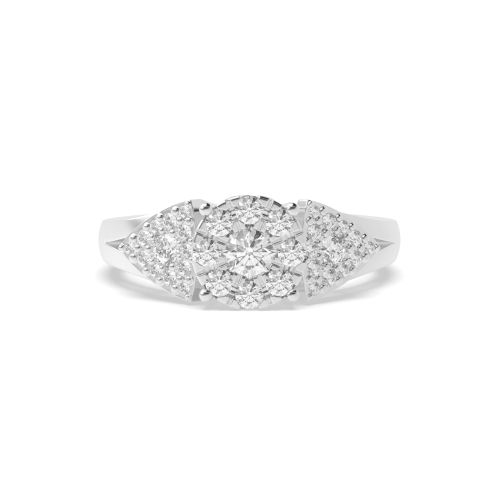 4 Prong Round Flower Moissanite Engagement Rings