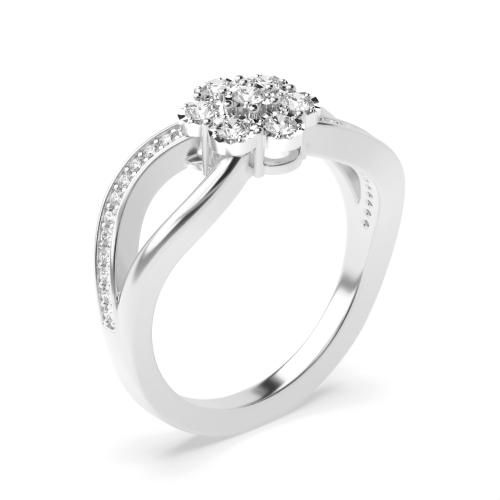 Buy Prong Setting Illusion Set Round Diamond Ring - Abelini