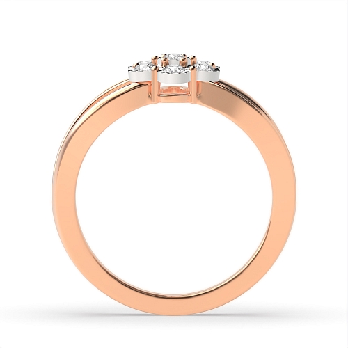 4 Prong Round Rose Gold Illusion set Engagement Rings