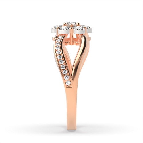 4 Prong Round Rose Gold Illusion set Engagement Rings
