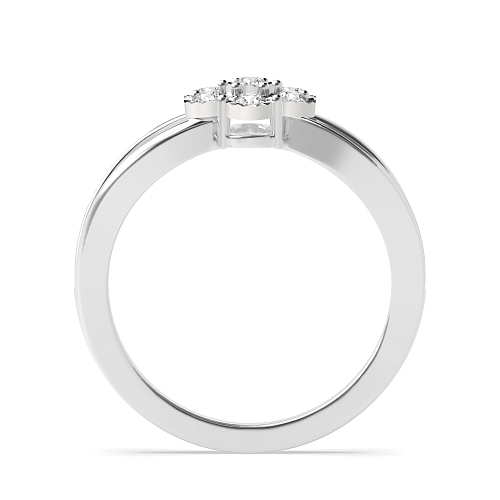 4 Prong Round Illusion set Side Stone Engagement Rings