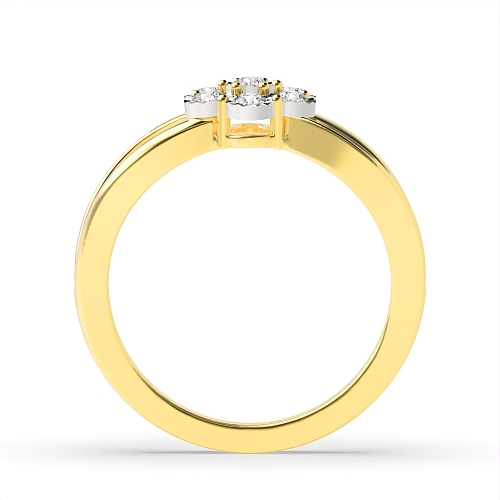 4 Prong Round Yellow Gold Illusion set Engagement Rings