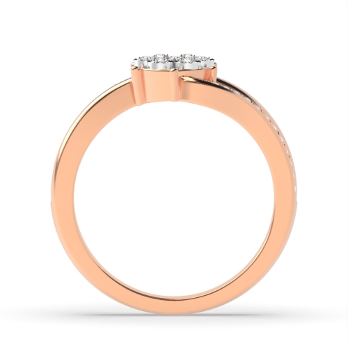 4 Prong Round Rose Gold Revered Illusion Set Engagement Rings
